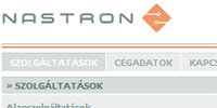 Nastron Kft. bemutatkozó weboldal tervezés